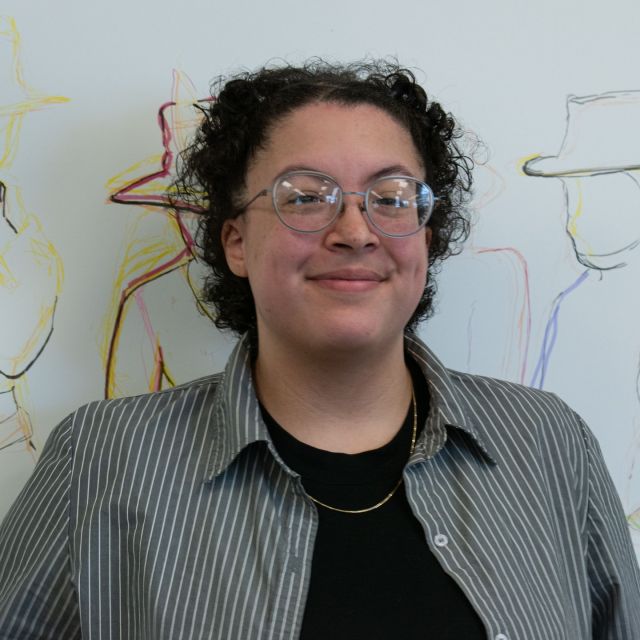 Meet this week's Student Feature, Olivia Thompson! She is a senior who is set to graduate in May of 2025. She is a BFA Studio Art Concentration major after switching from an English major. She found her true passion as an art student during her Painting 1 and Drawing 1 classes. She took both of those classes with Prof. Stass Shpanin who has become one of her greatest inspirations. He helped her make the decision to switch her major and lead her to take some of her favorite classes including Painting 1 and Advanced Painting/Capstone. Another inspiration of hers is Ebecho Muslimova who is a current professional artist. She inspires Olivia’s art with the way that she is able to make herself her own character that she can put into ridiculous situations. Outside of her art, Oliva enjoys watching different kinds of anime including Naruto, Demon Slayer and Dan Da Dan. In the future, Olivia hopes to be a part of an artistic collaborative group and get her art into different galleries. 

📸: Abigail Vanono